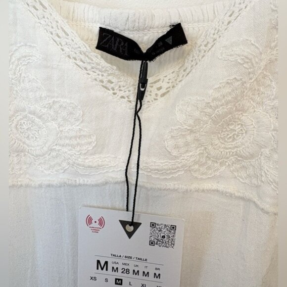 Zara embroiled tank mini dress NWT , sz : medium Logo - Picture 10 of 11